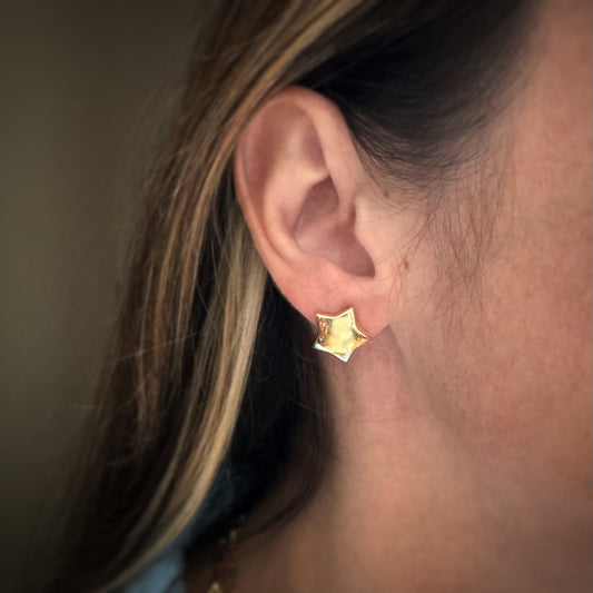 Estate 14k + Star Stud Earrings