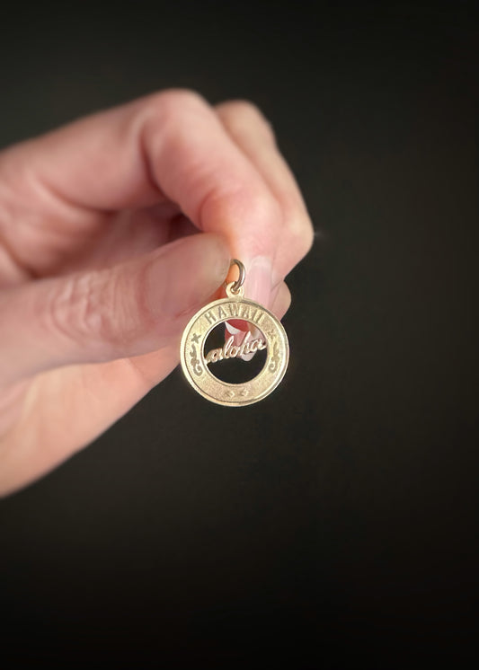 Estate 14k + Hawaii Aloha Charm