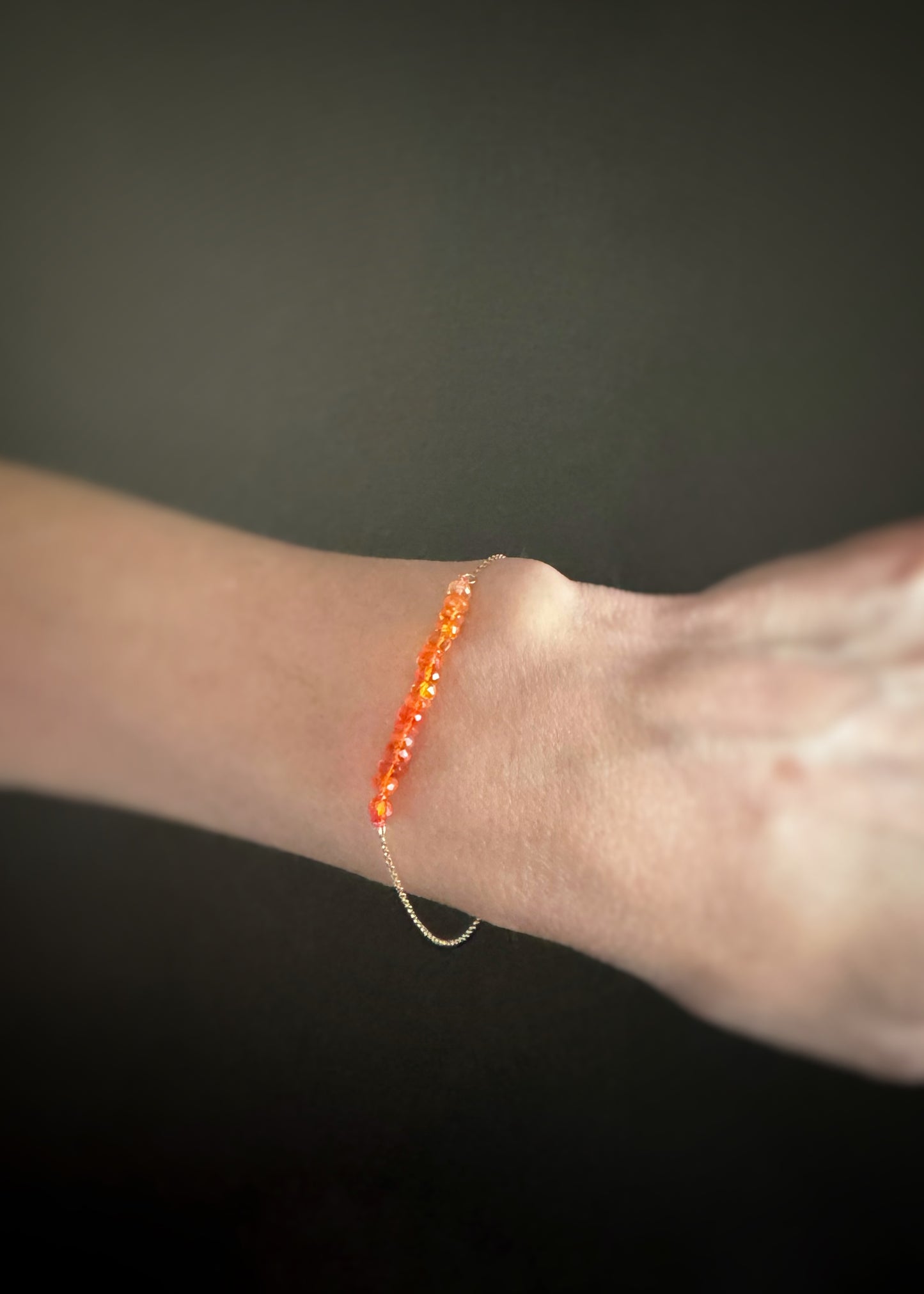 14k + Mexican Fire Opal Bead Bracelet