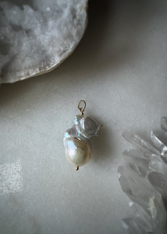 14k + Baroque Pearl Pendant