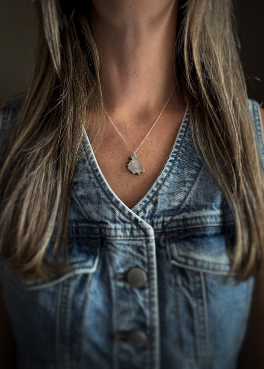 Sterling + Freestyle Antler Slice Necklace