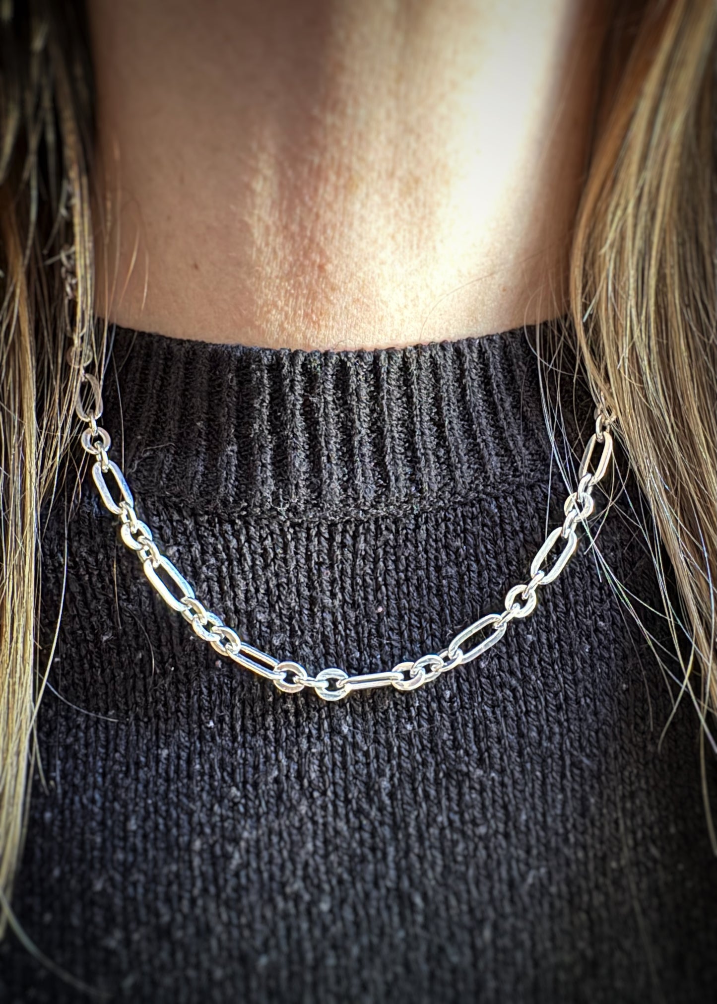 Estate Sterling Silver + Open Link Chain