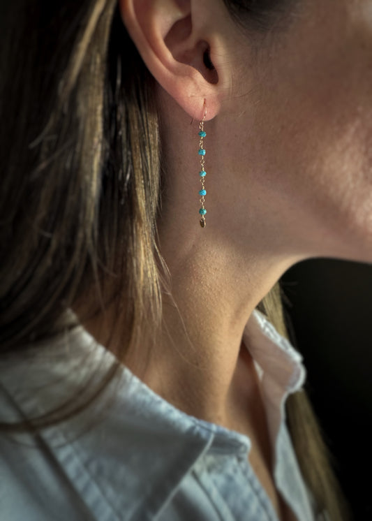 14k + Turquoise Drop Earrings