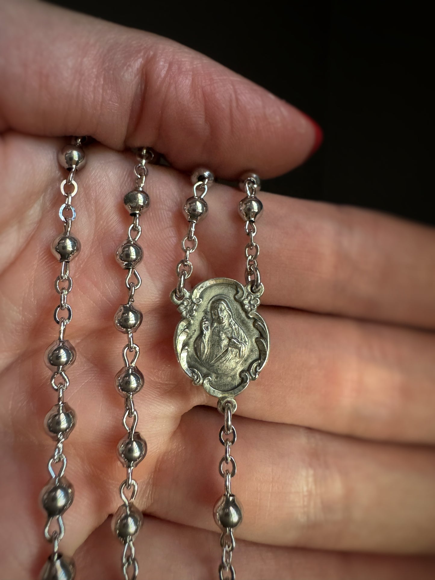 Estate Chapel Sterling Silver Rosary