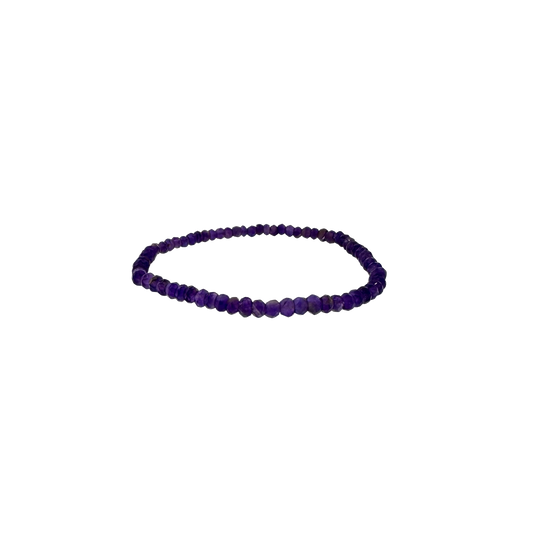 Faceted Amethyst Bead Stretch Bracelet