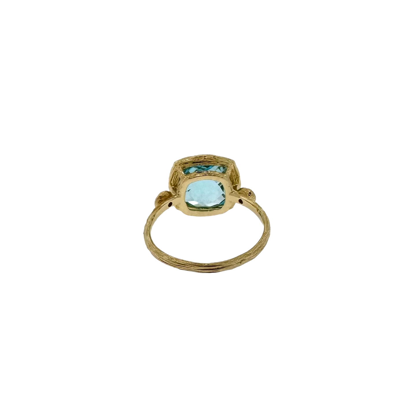 Estate 14k + Blue Topaz & Diamond Ring