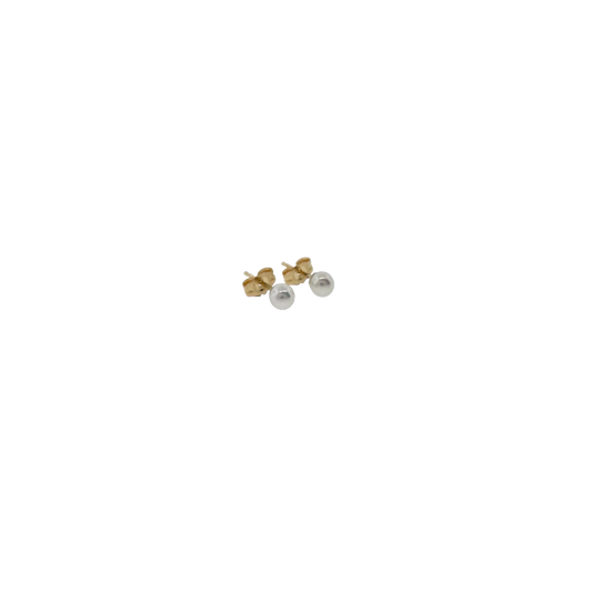 14k + 3.5mm Pearl Stud Earrings