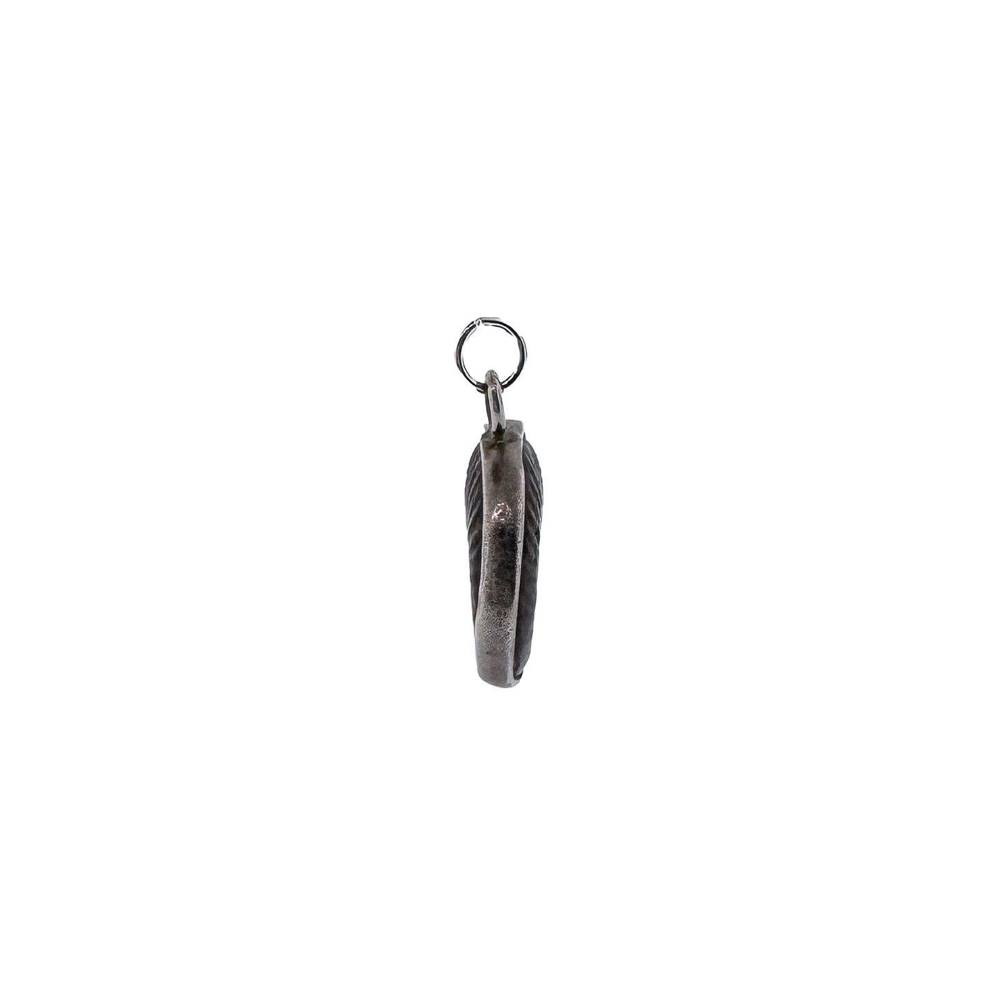 Estate Sterling Silver + Fossilized Ammonite Pendant Charm