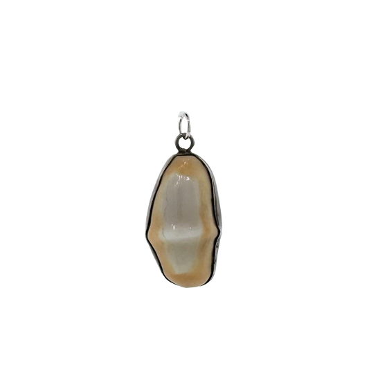 Estate Sterling Silver + Elk Tooth Pendant Charm