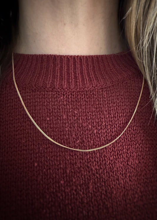 Estate 18k + Curb Chain Necklace