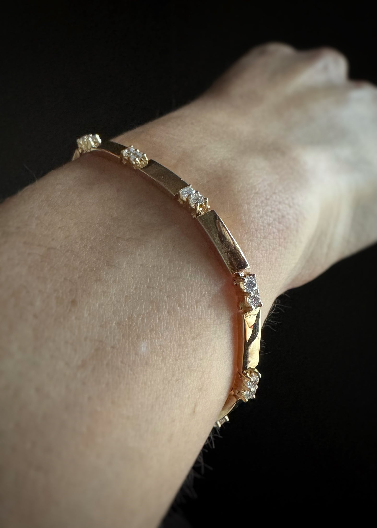 Estate 18k + Diamond Tennis Bracelet