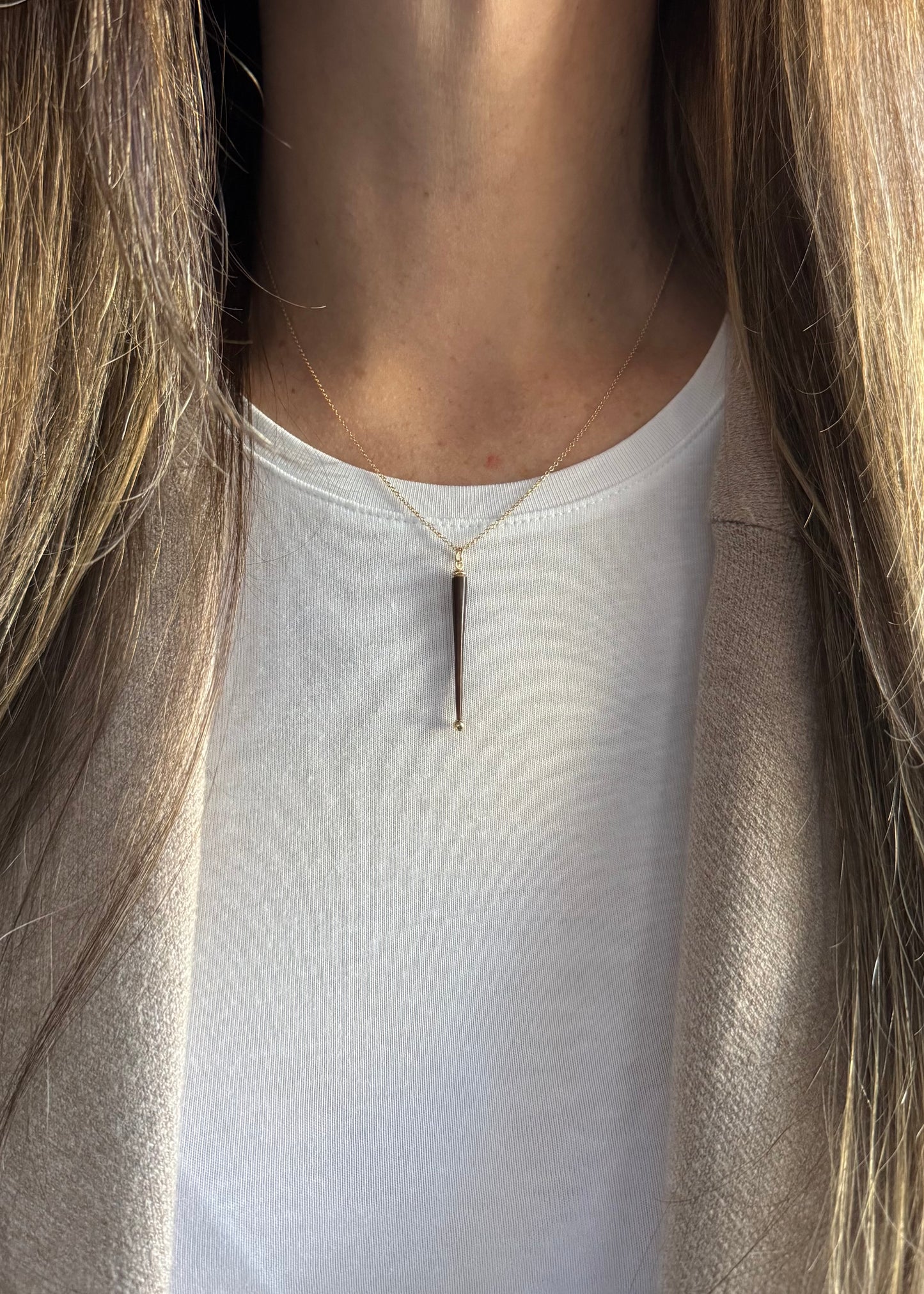 14k + Porcupine Quill Necklace