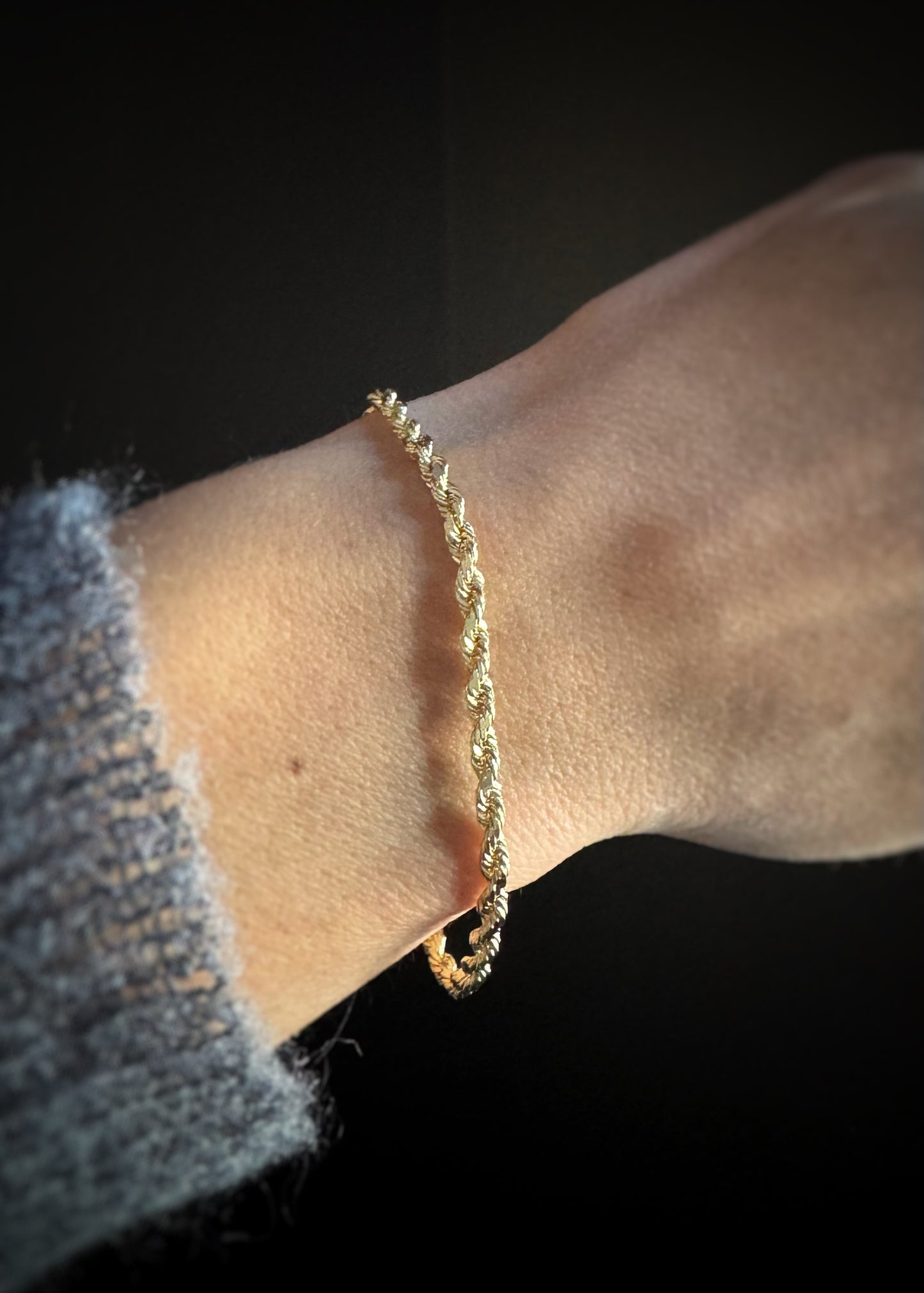Estate Designer 14k + Rope Chain Bracelet