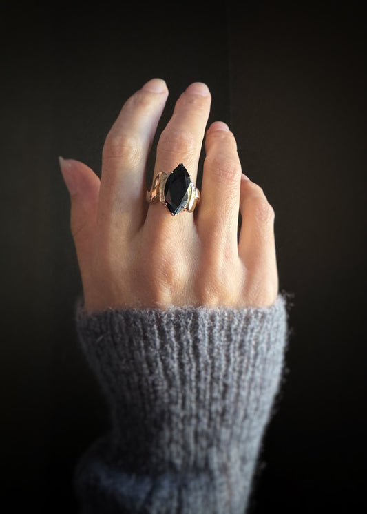 Estate 10k + Black Onyx Cocktail RIng