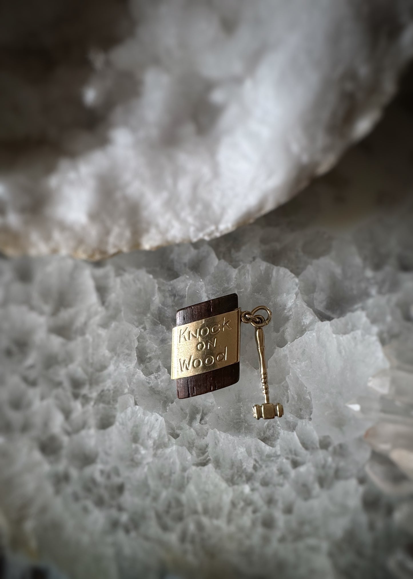 Estate 14k + Knock on Wood Charm