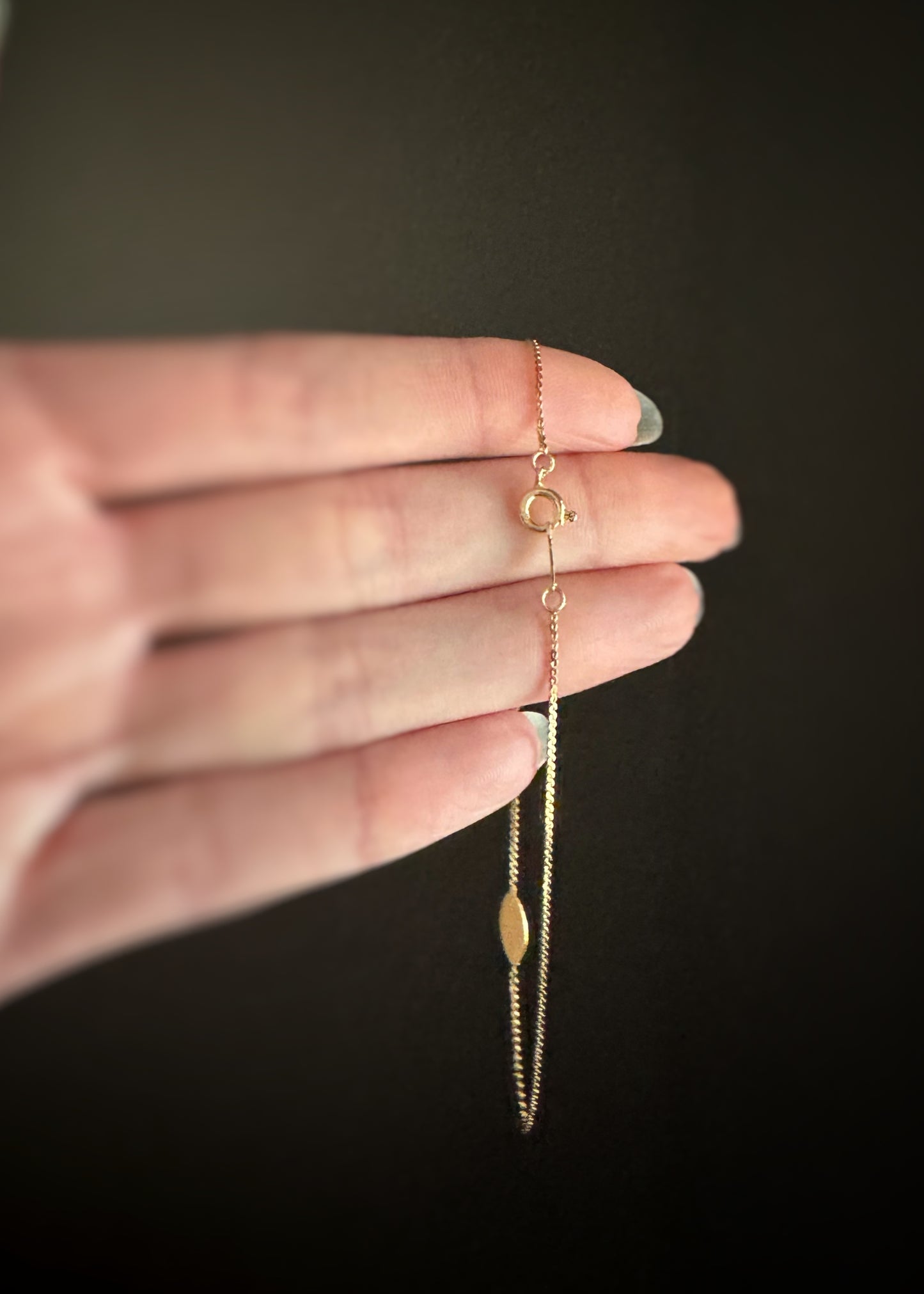 Estate 14k + Nameplate Anklet