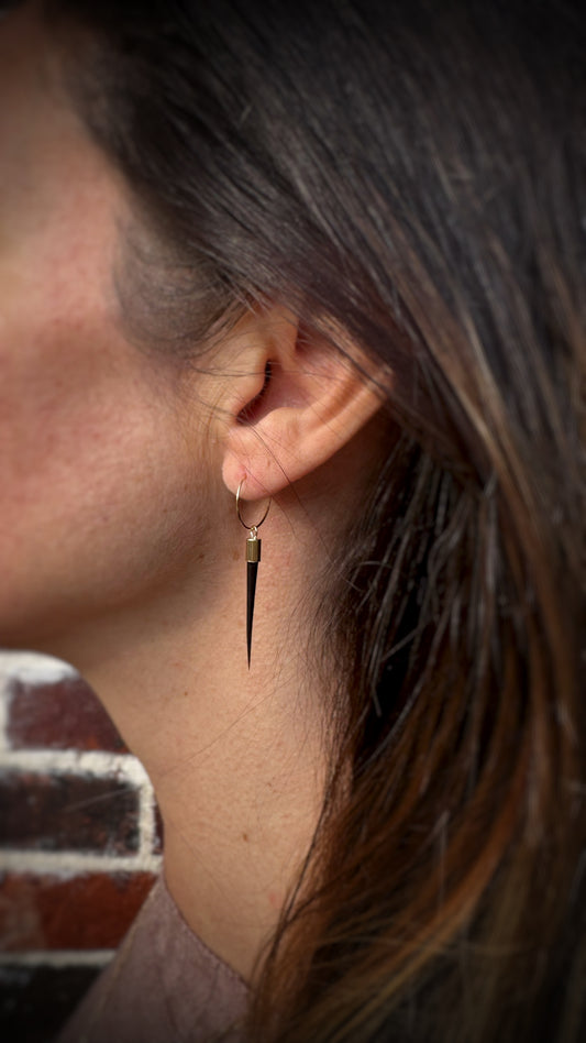14k + Porcupine Quill Hoop Earrings