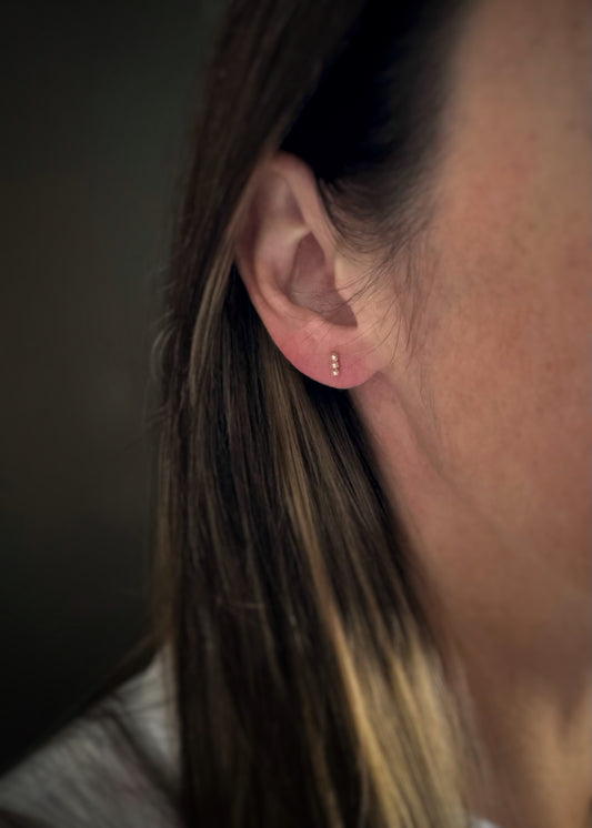 14k + Pearl Stick Earrings