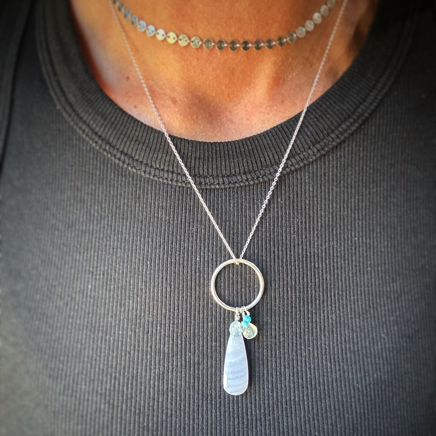 Sterling + Gemstone Circlet Necklace