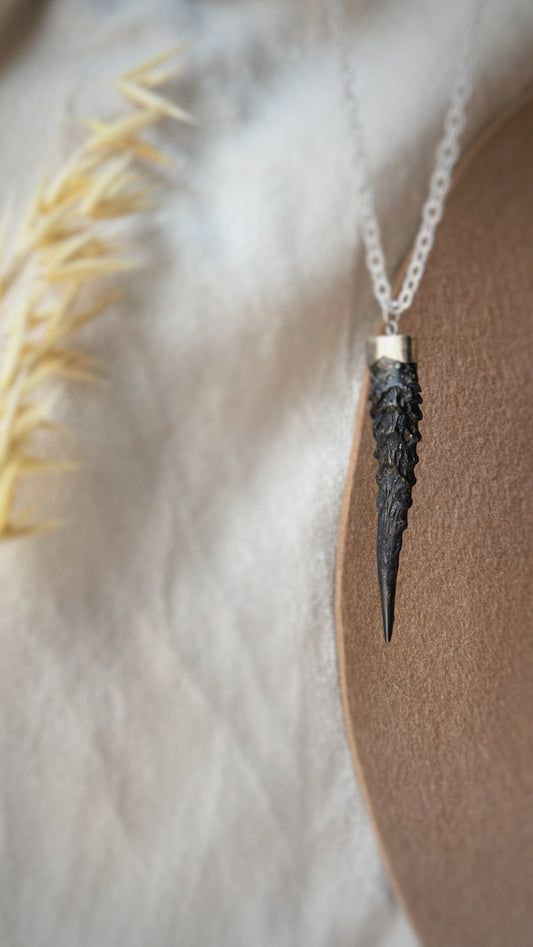Vintage Sterling Silver + Dik Dik Horn Pendant