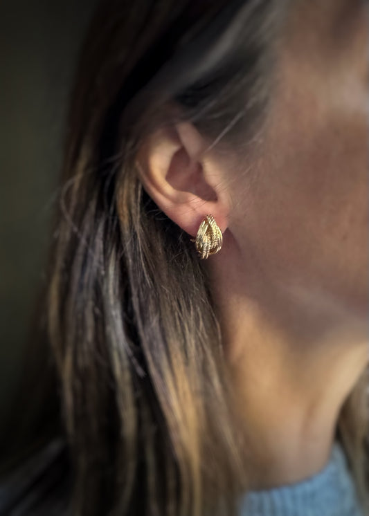 Estate 14k + Twist Rope Earrings