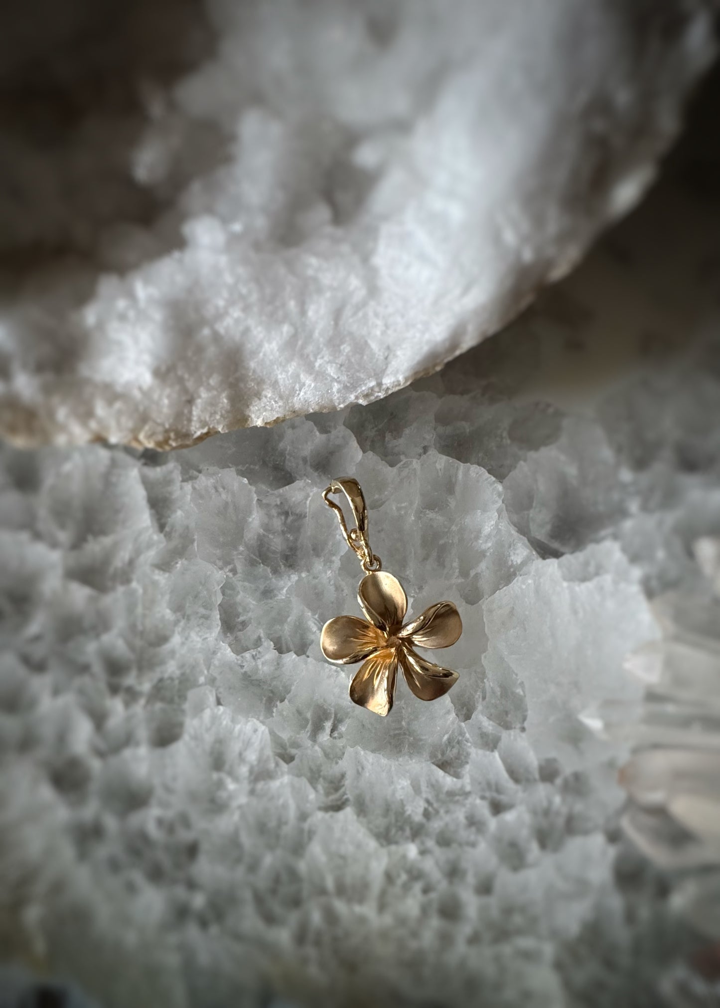 Estate Designer 14k + Hawaiian Plumeria Enhancer Pendant