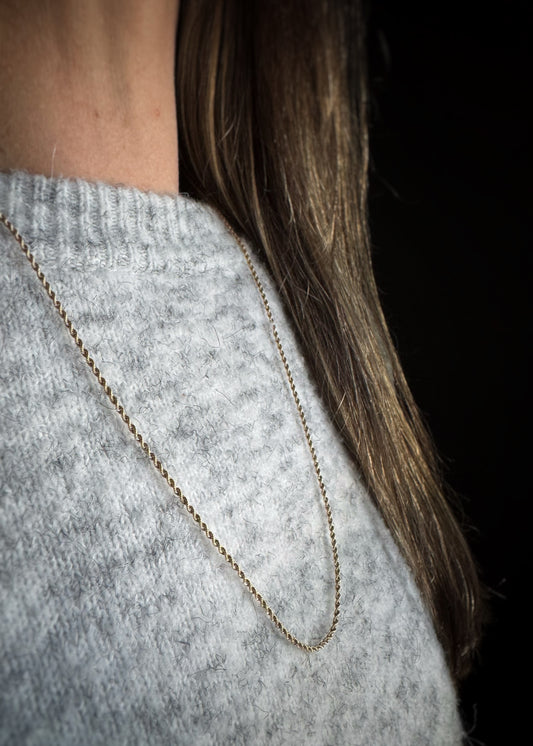 Estate 14k + Rope Chain Necklace