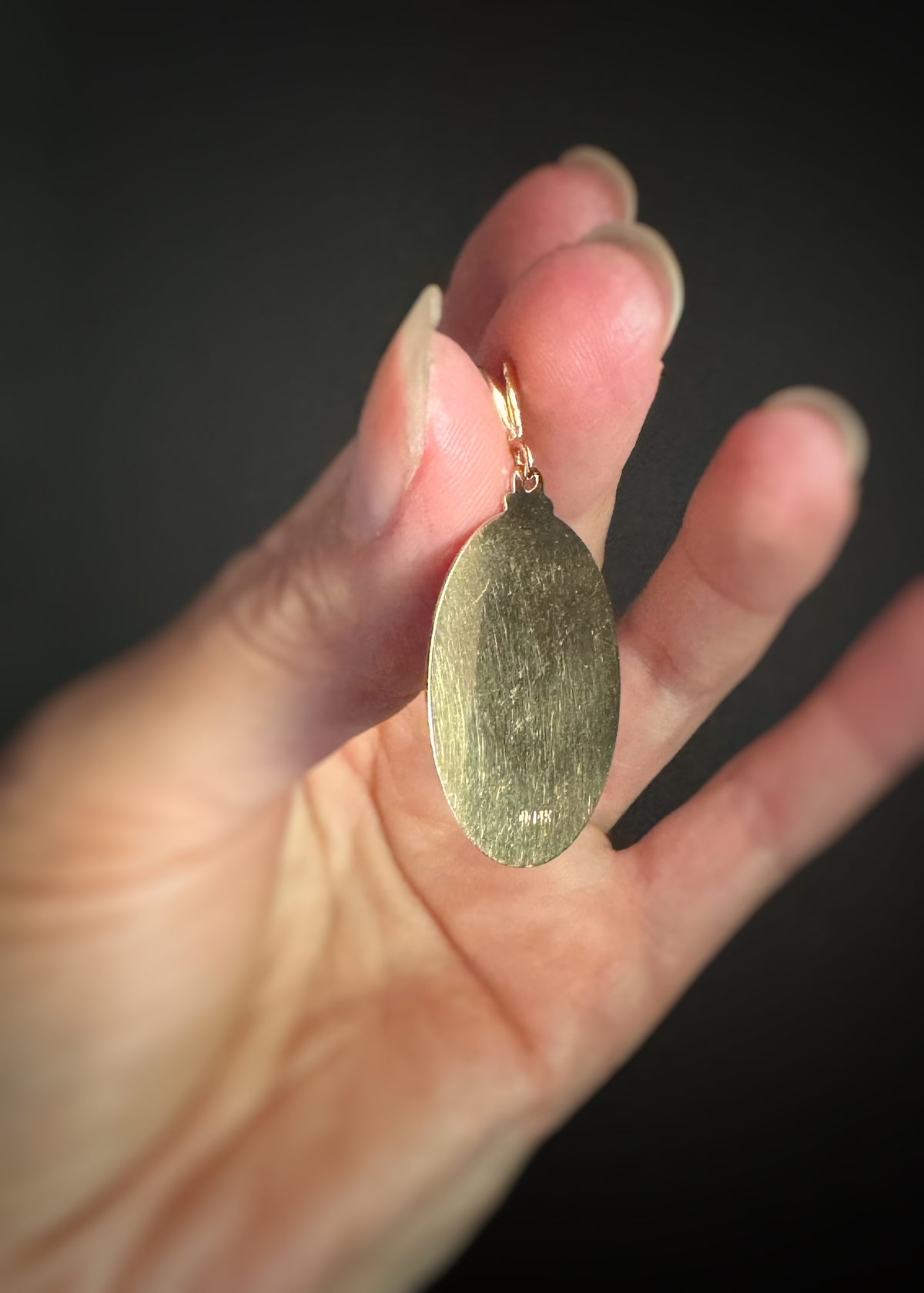 Estate 14k + St. Christopher Oval Pendant