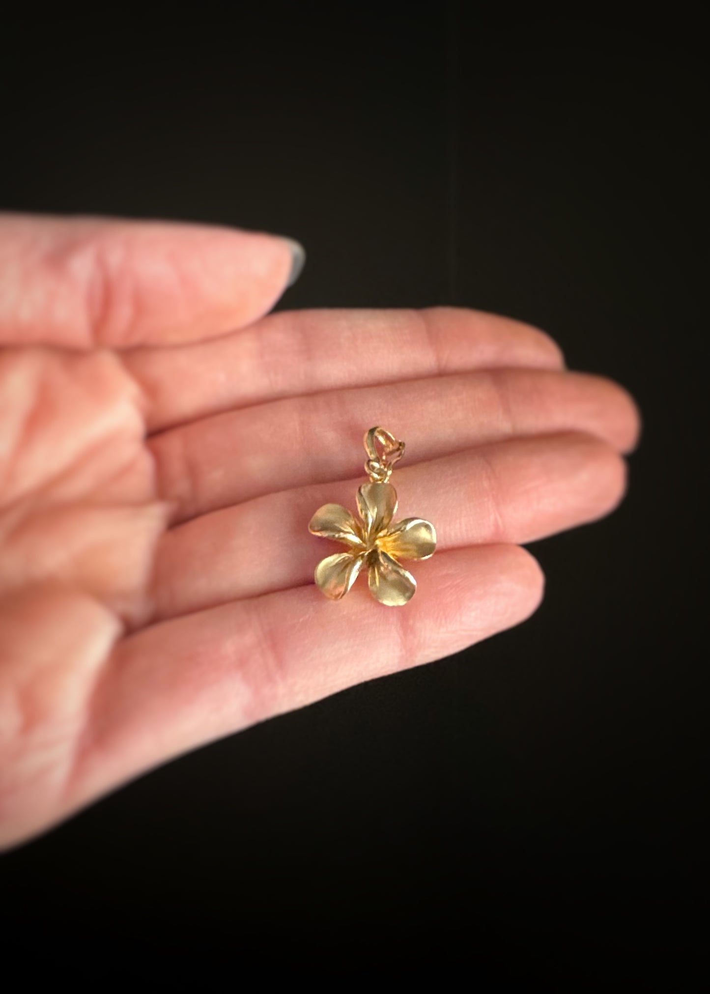 Estate Designer 14k + Hawaiian Plumeria Enhancer Pendant