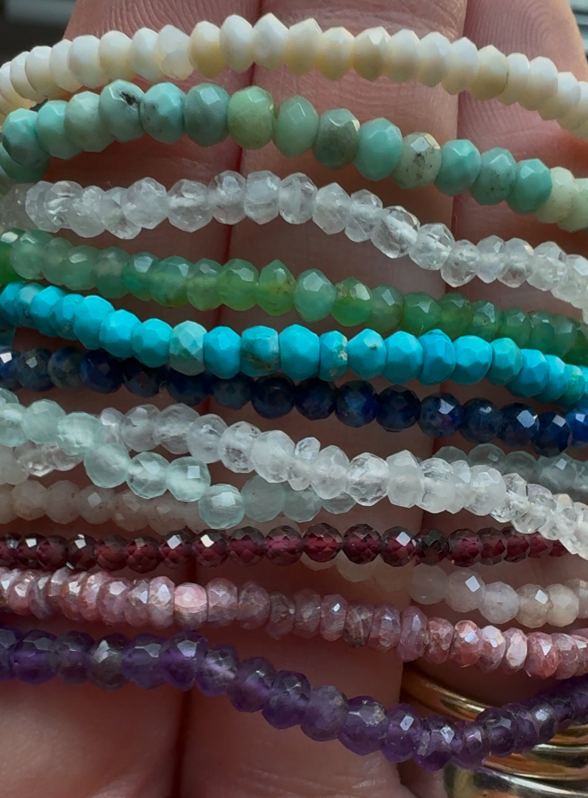 Faceted Ruby Bead Stretch Bracelet