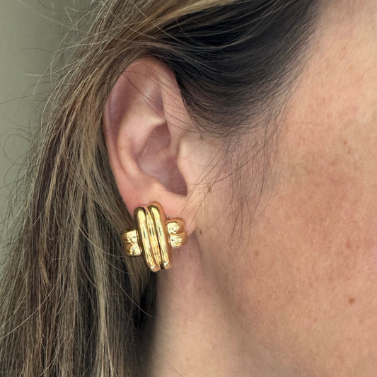 Estate 14k + Chunky X Earrings