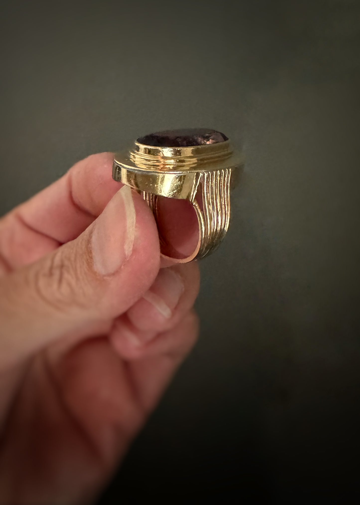 Estate 14k + Amethyst Oval Cocktail Ring