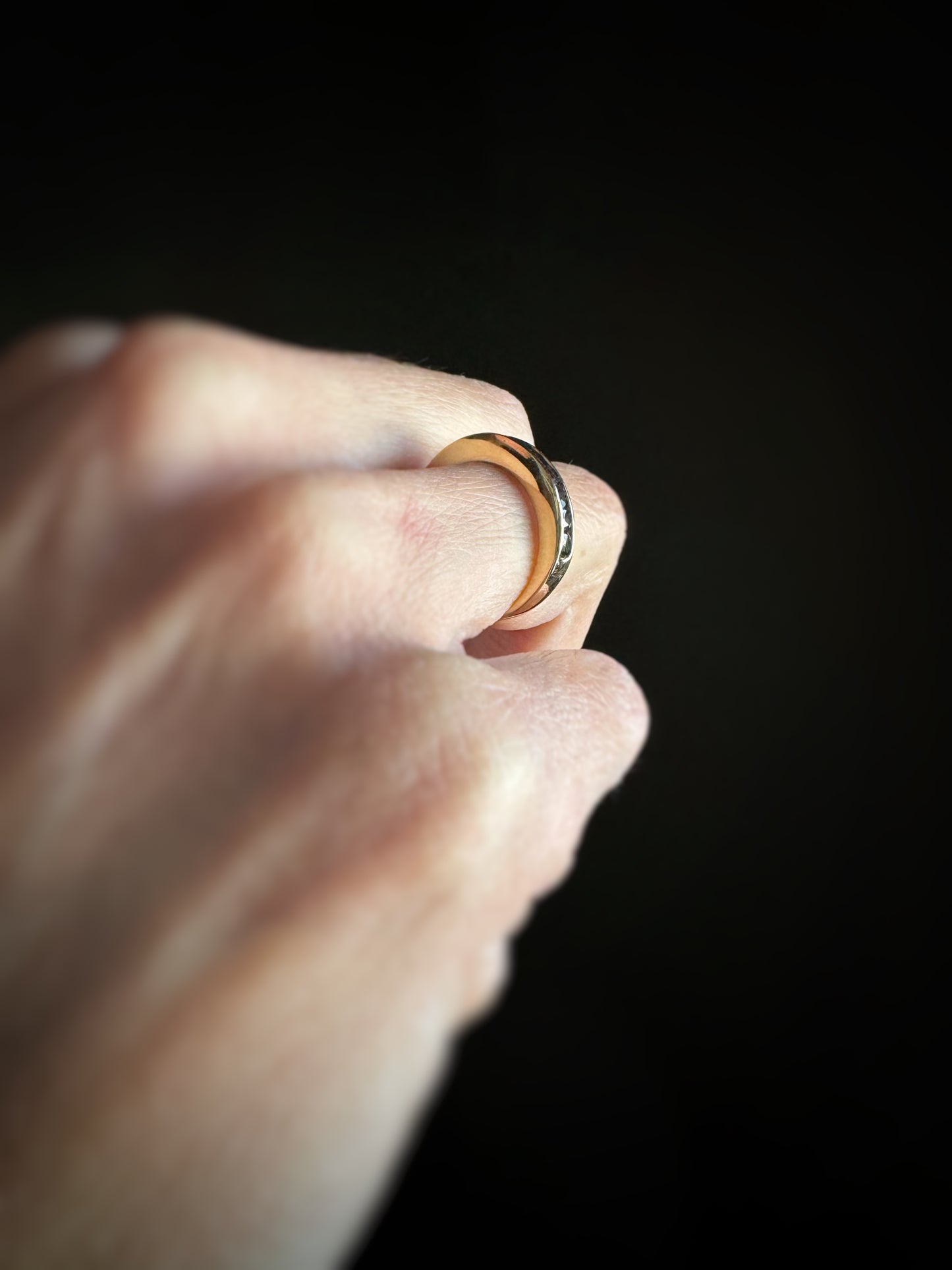 Estate 14k + Sapphire Channel Band