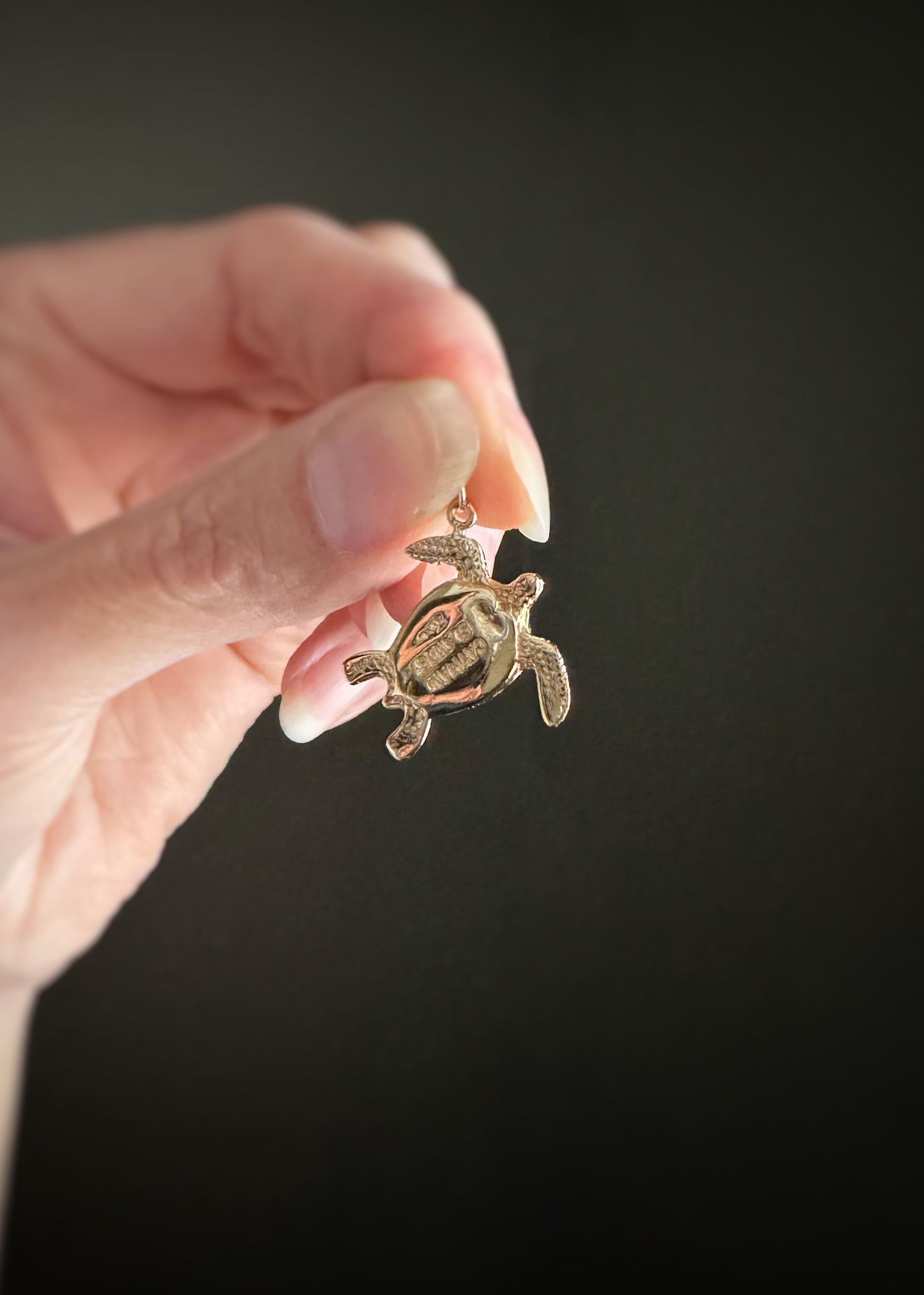Estate 14k + Cayman Islands Sea Turtle Charm