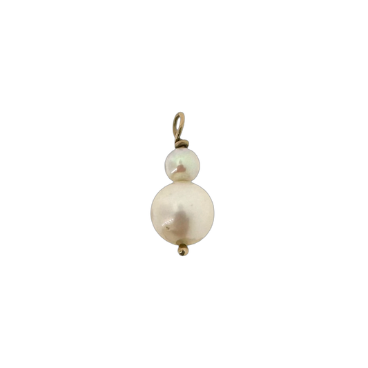Estate 14k + Cultured Pearl Duo Mini Charm