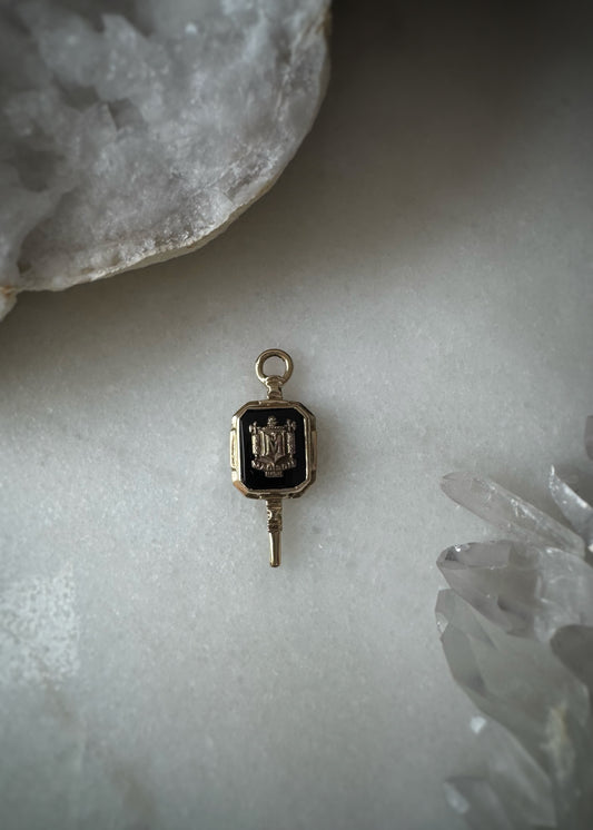 Estate 10K + Onyx High School Class Key Charm