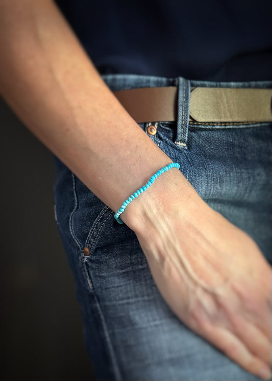 Faceted Turquoise Bead Stretch Bracelet