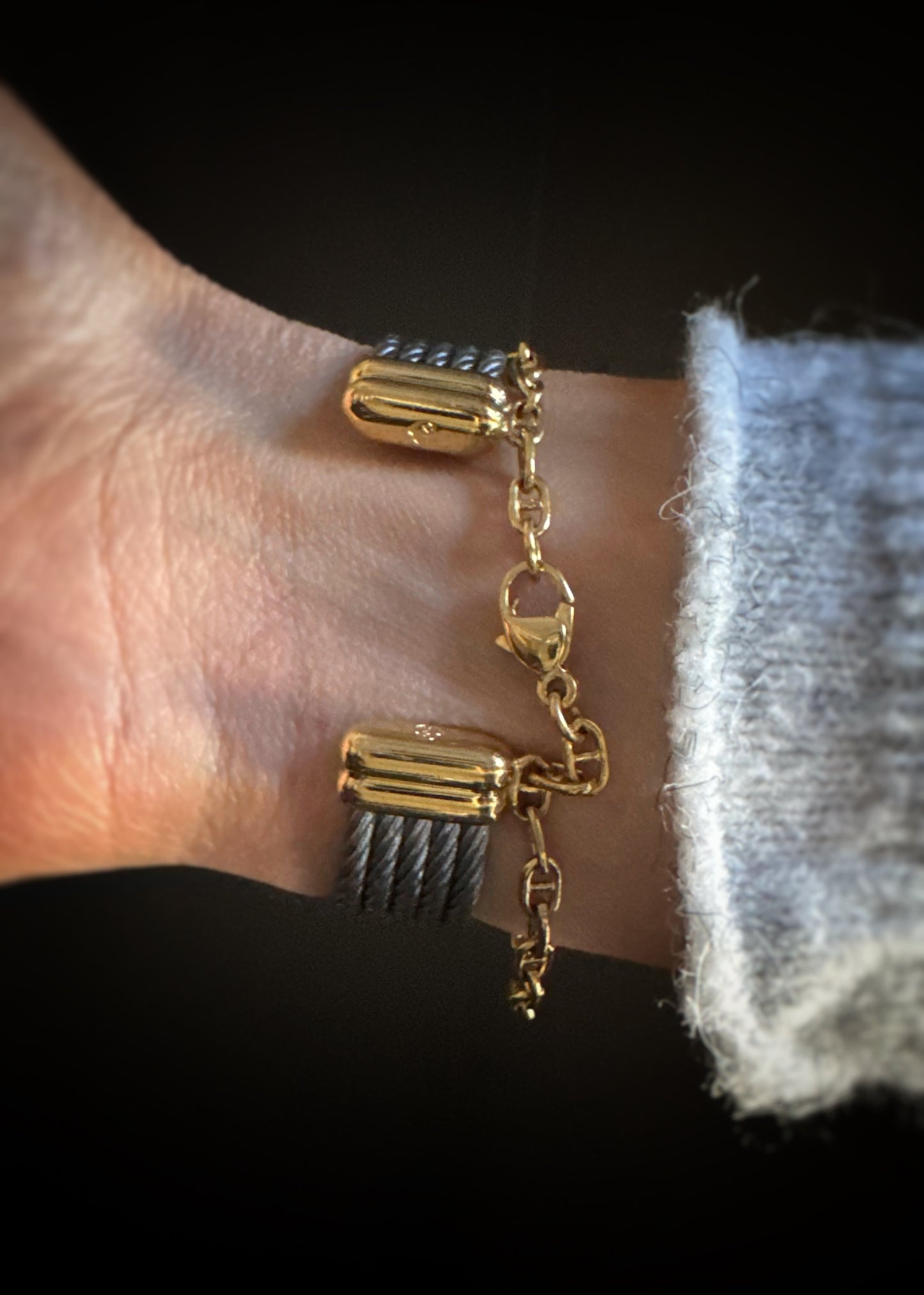 Estate Designer Two-Tone Cuff Bracelet Watch