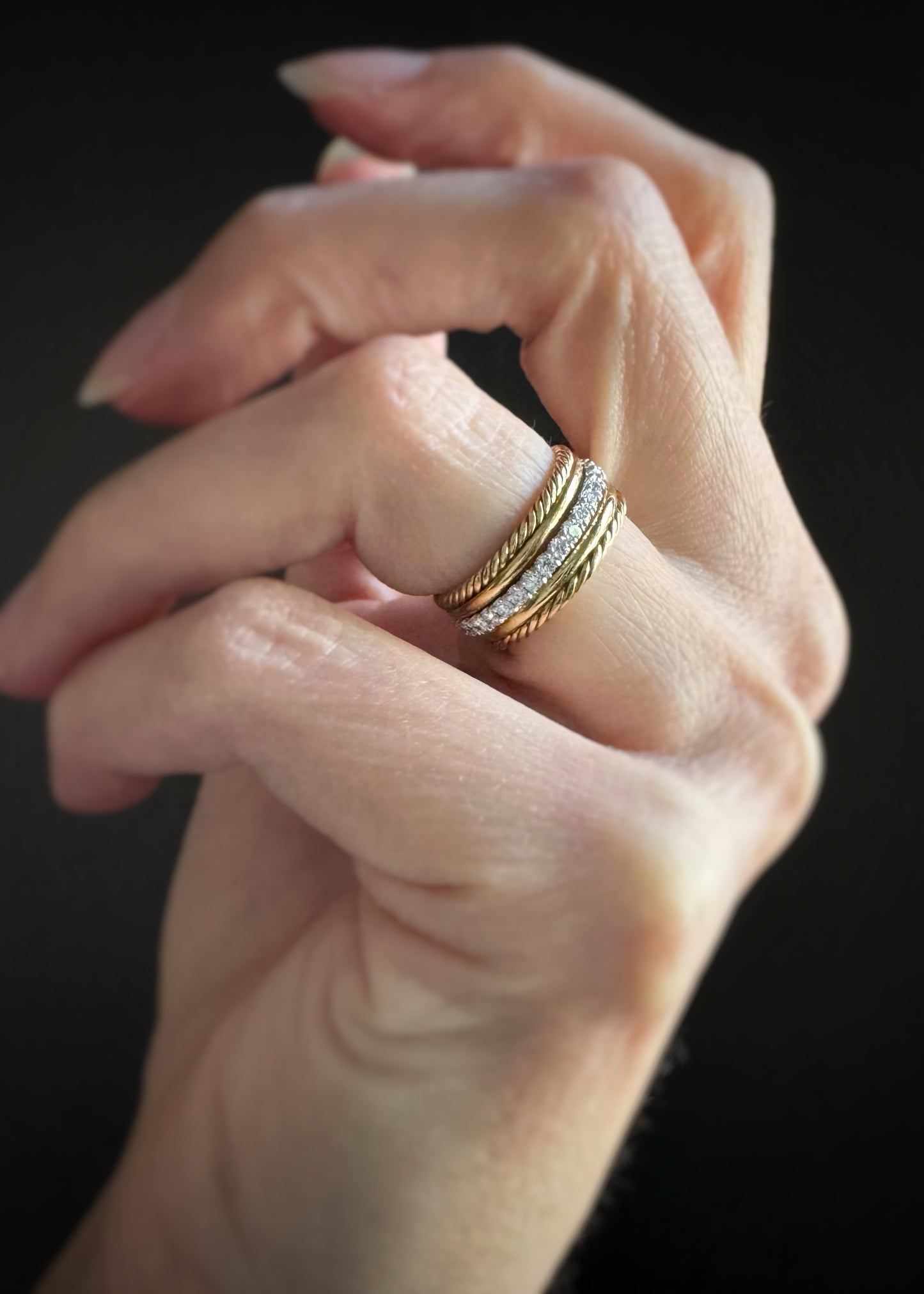 Estate 14k + Diamond Eternity Band
