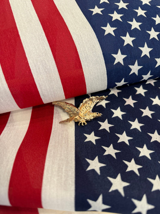 Estate 14k + Eagle Brooch with Sapphire Eye