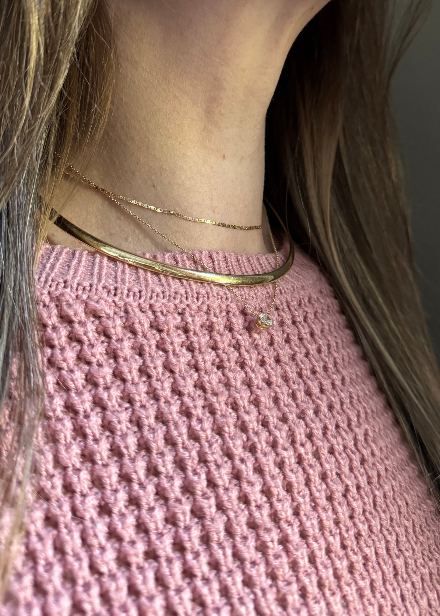 Estate 14k + Omega Necklace