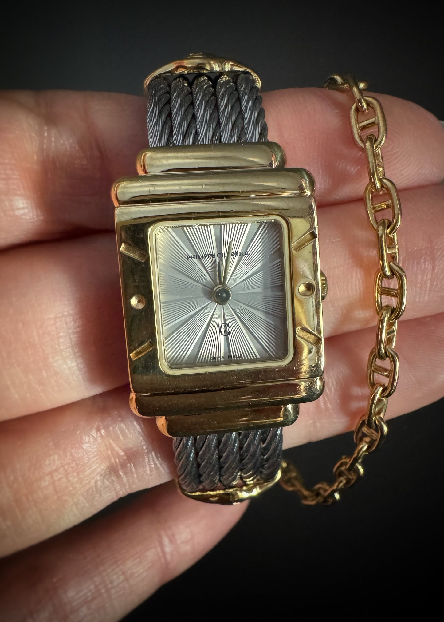 Estate Designer Two-Tone Cuff Bracelet Watch