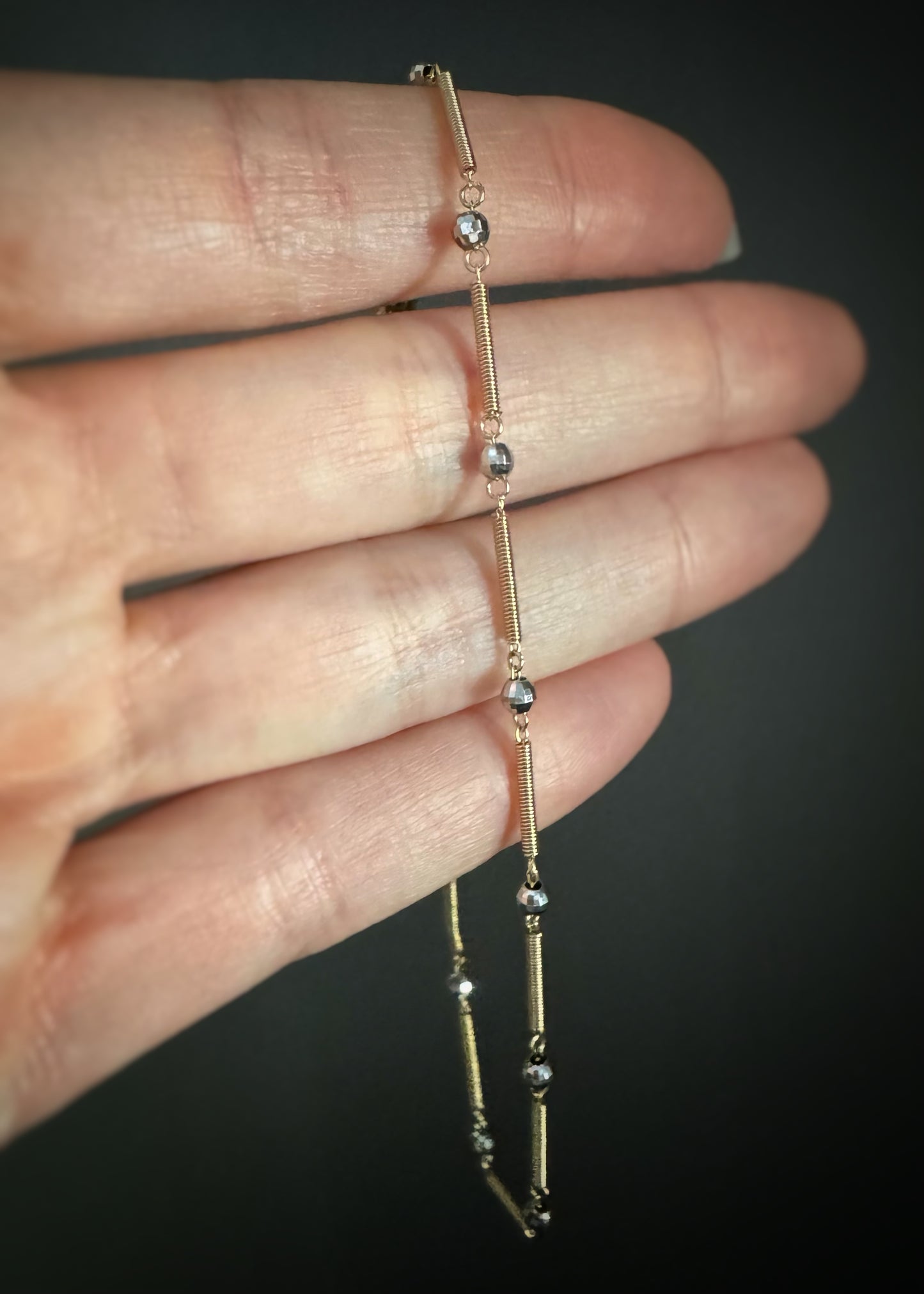 Estate 14k + Two Tone Chain Anklet