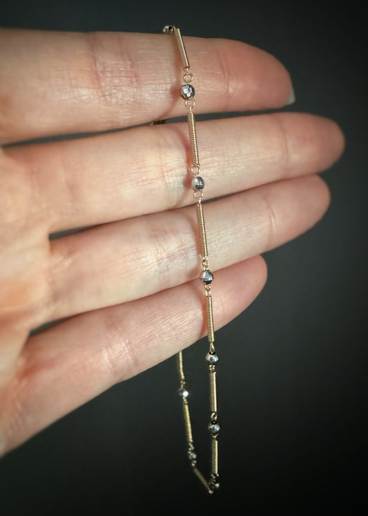 Estate 14k + Two Tone Chain Anklet