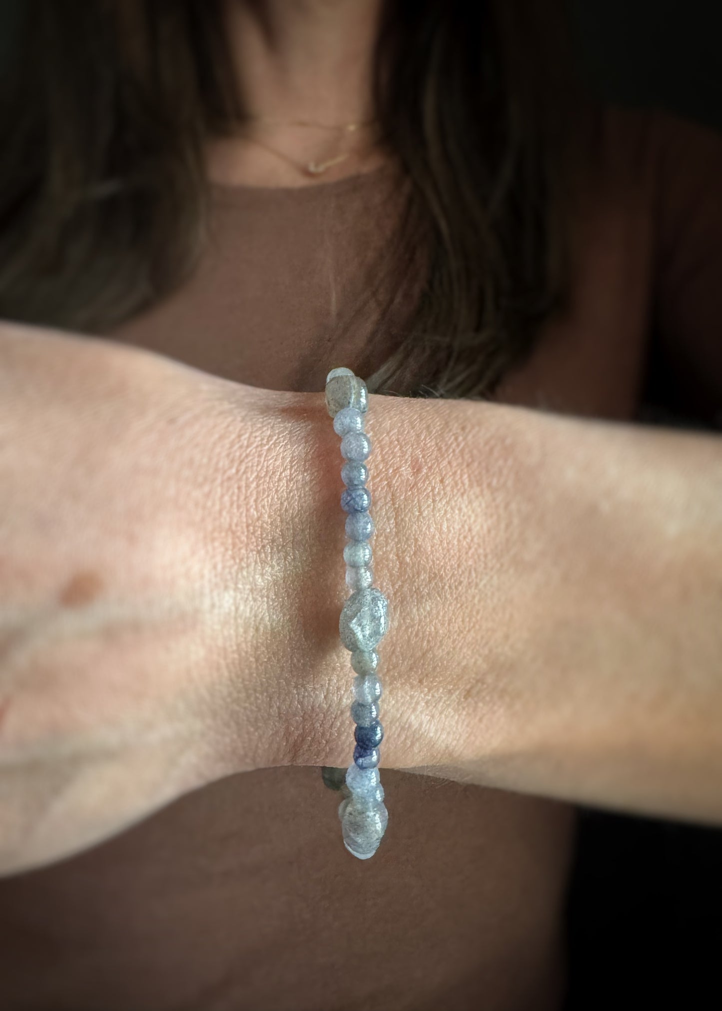 Sterling + Labradorite Bead Bracelet