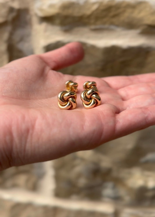 Estate 14k + Knot Tuxedo Stud and Cufflink Set