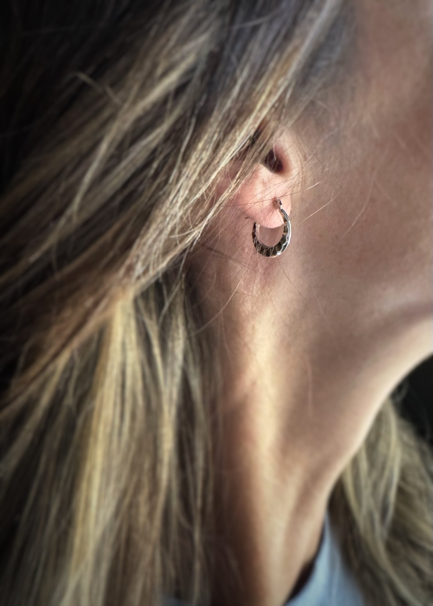 Estate 14k + Fluted Hoop Earrings