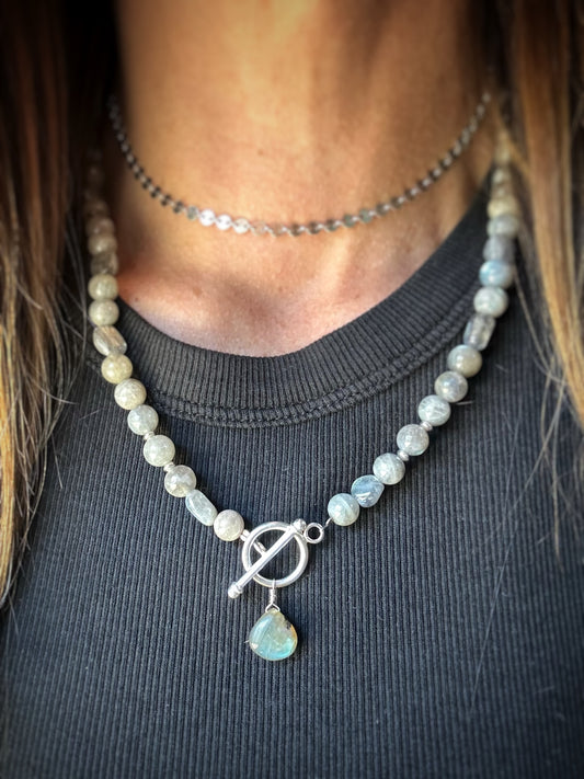 Sterling + Labradorite Toggle Necklace