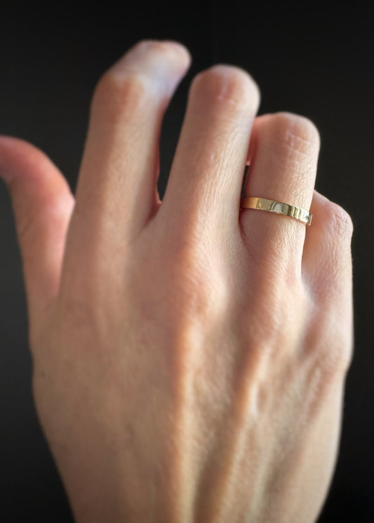14k + Flat Band 3mm Size 6