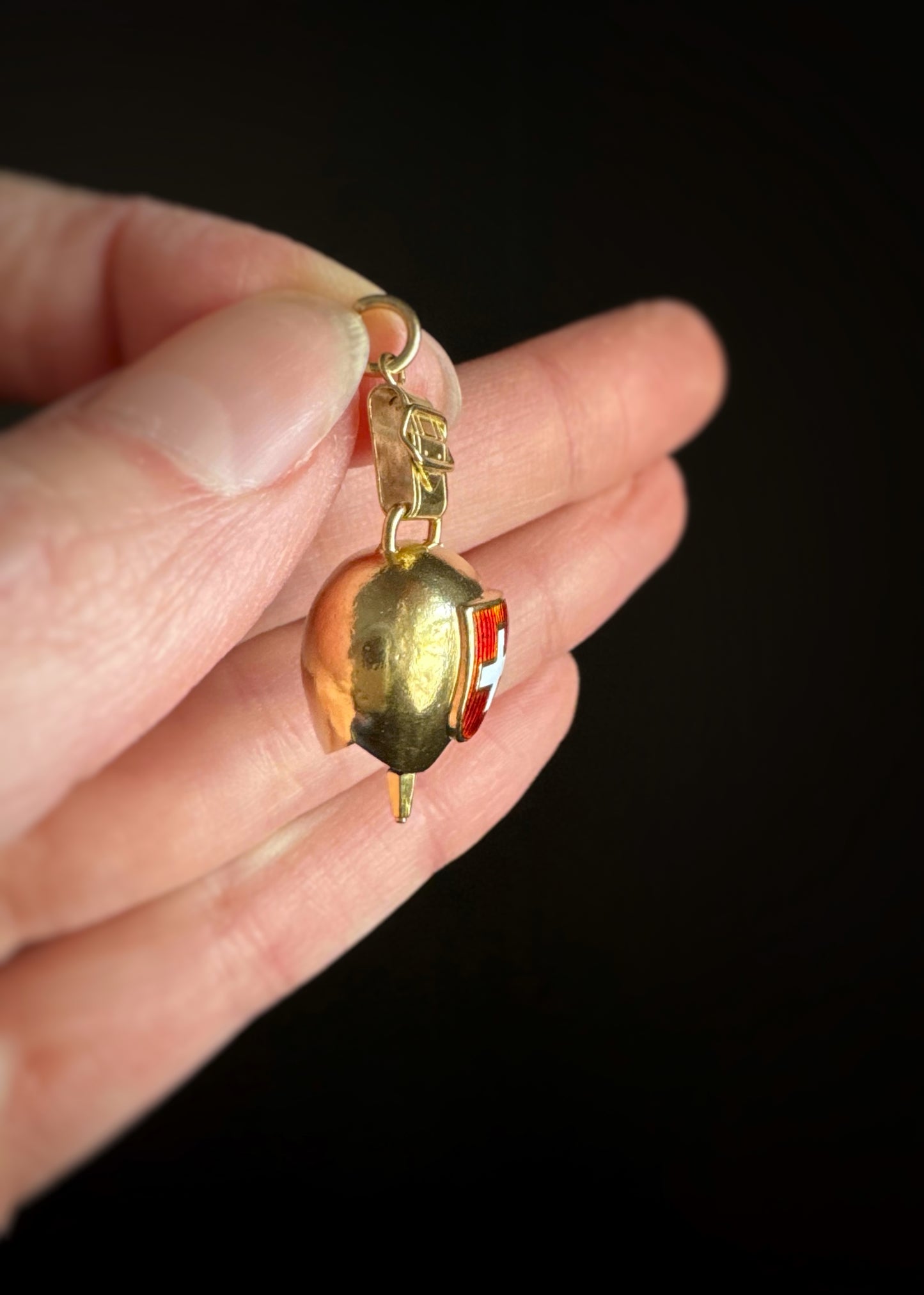 Estate 18k + Swiss Cowbell Charm
